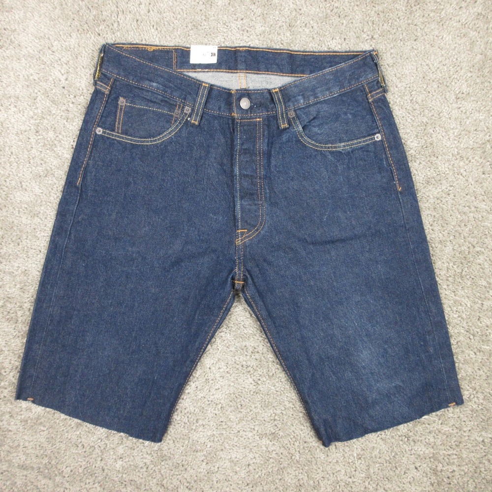 Levis Shorts Mens 33 Blue 501 Button Fly Original Cutoff Jorts Jeans Denim Pants